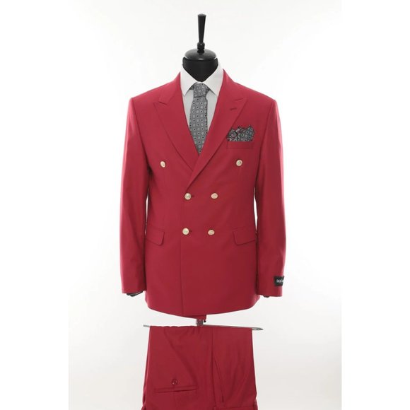 Derman Double Breasted Red Royal Series Suit - Picture 1 of 5